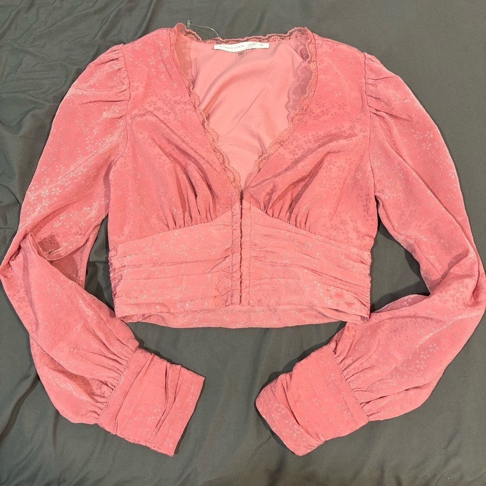 Altar’d State Pink Lace Corset Top